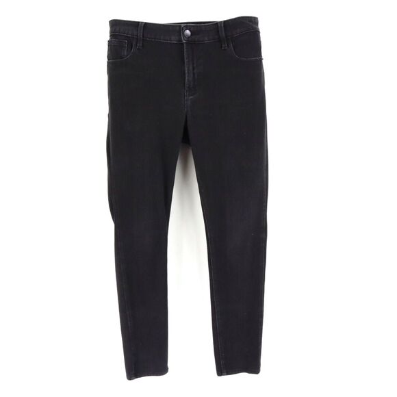 Old Navy Super Skinny Jeans Mid Rise Womens Waist Size 30 Black‎ Denim Stretch - Picture 1 of 6